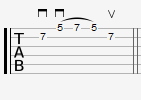 2 string sweep pattern with legato hammer-pull and up and down strokes