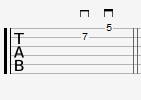 2 string sweep dyad with down strokes