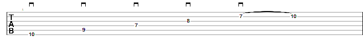 5 string sweep arpeggio pattern 2 D7b9